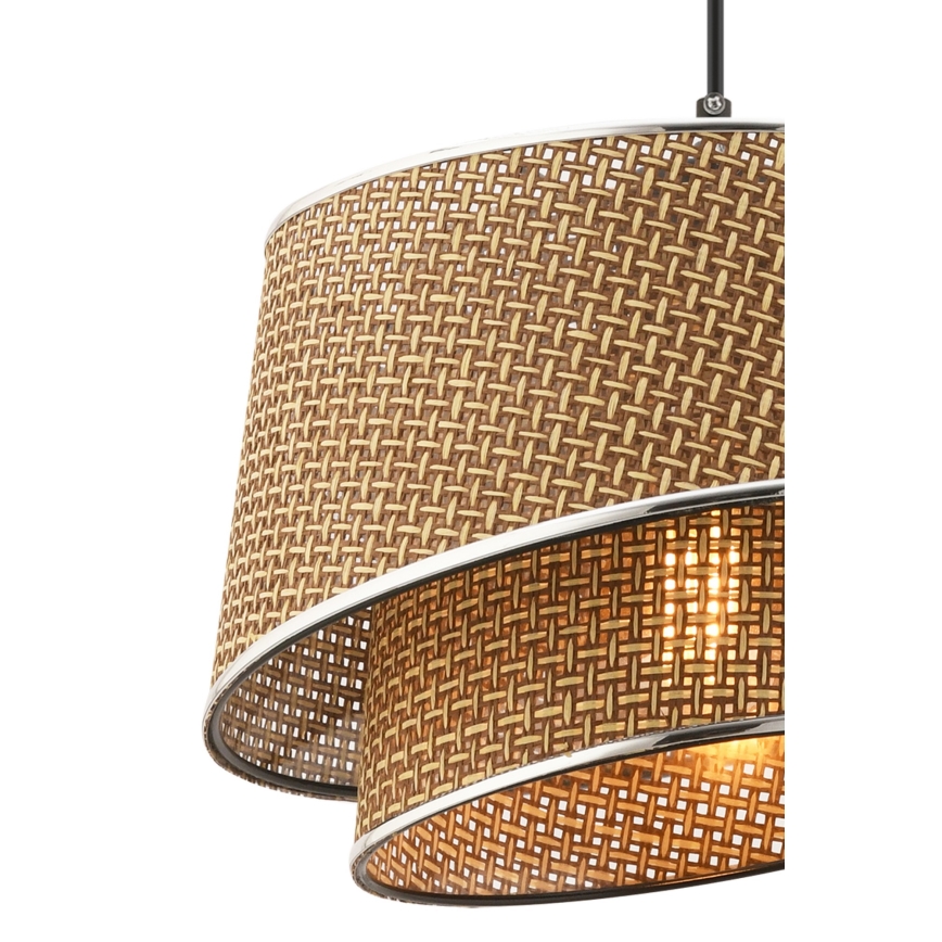 Luz Suspensa BARETTE 1xE27/60W/230V marrón/cromado brillante