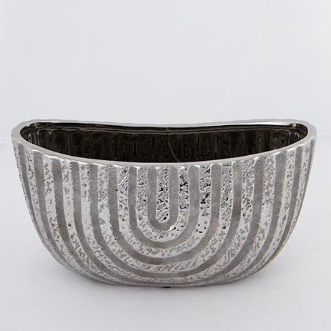 Maceta 28x14,5 cm plata/marrón