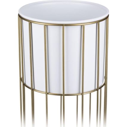 Maceta de metal LOFT 70x20 cm dorado/blanco