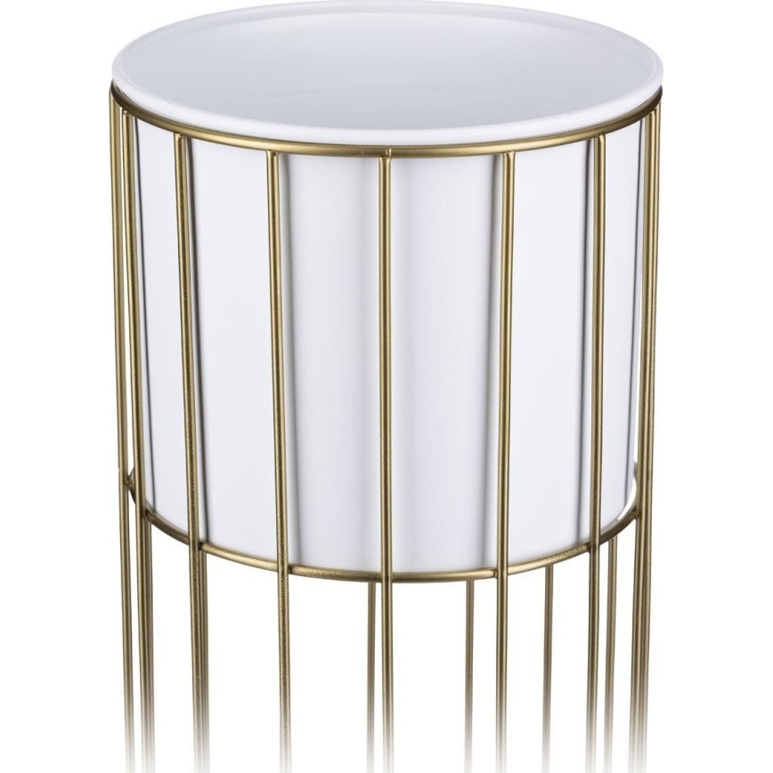 Maceta de metal LOFT 70x20 cm dorado/blanco