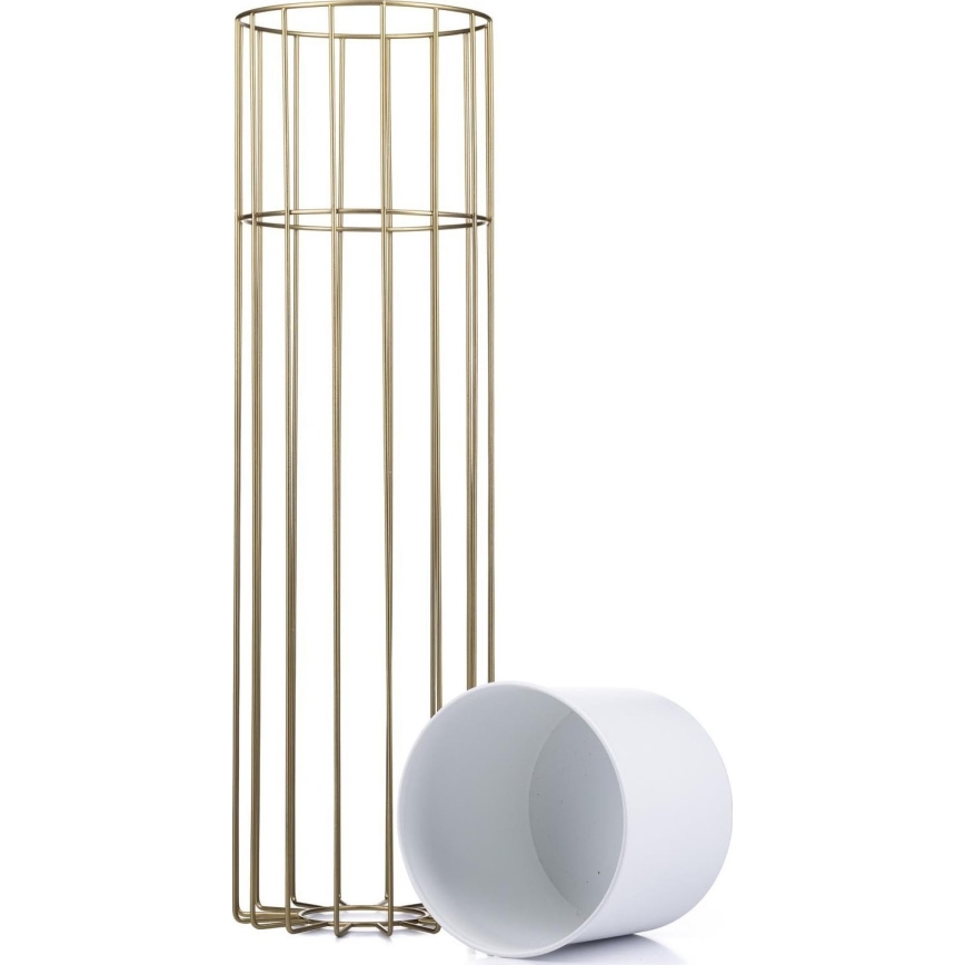 Maceta de metal LOFT 70x20 cm dorado/blanco