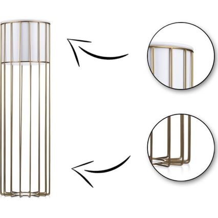 Maceta de metal LOFT 70x20 cm dorado/blanco