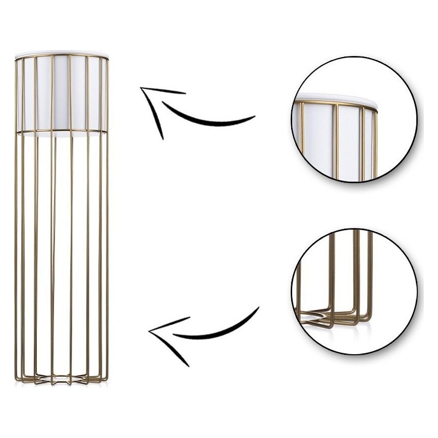 Maceta de metal LOFT 70x20 cm dorado/blanco