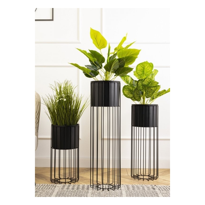 Maceta de metal LOFT 70x20 cm negro