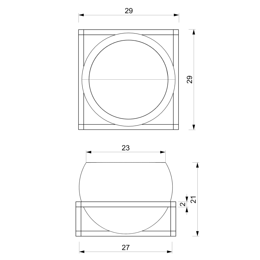 Maceta de pared 27x29 cm negro/dorado