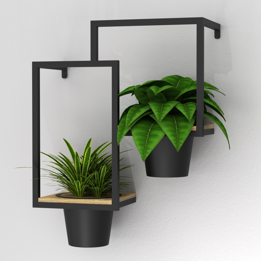 Maceta de pared 46x36cm negro