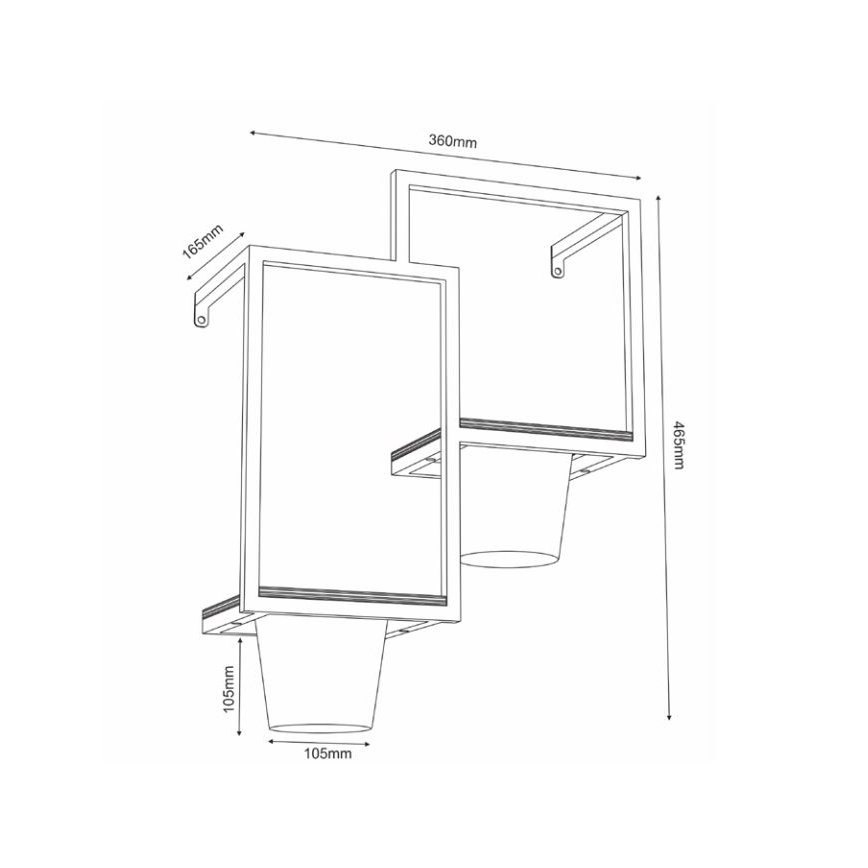 Maceta de pared 46x36cm negro