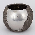 Maceta diá. 18,5 cm plata/marrón