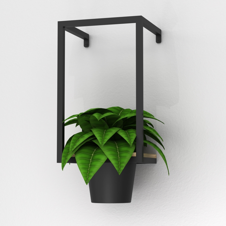 Macetero de pared 38x18 cm negro