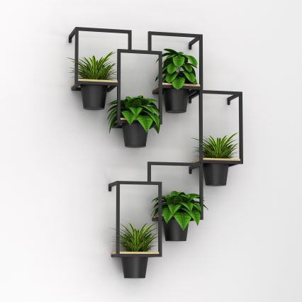 Macetero de pared 38x18 cm negro