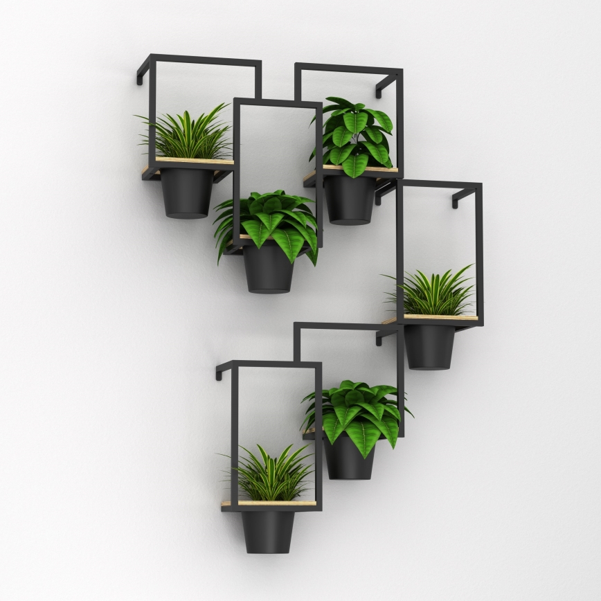 Macetero de pared 38x18 cm negro