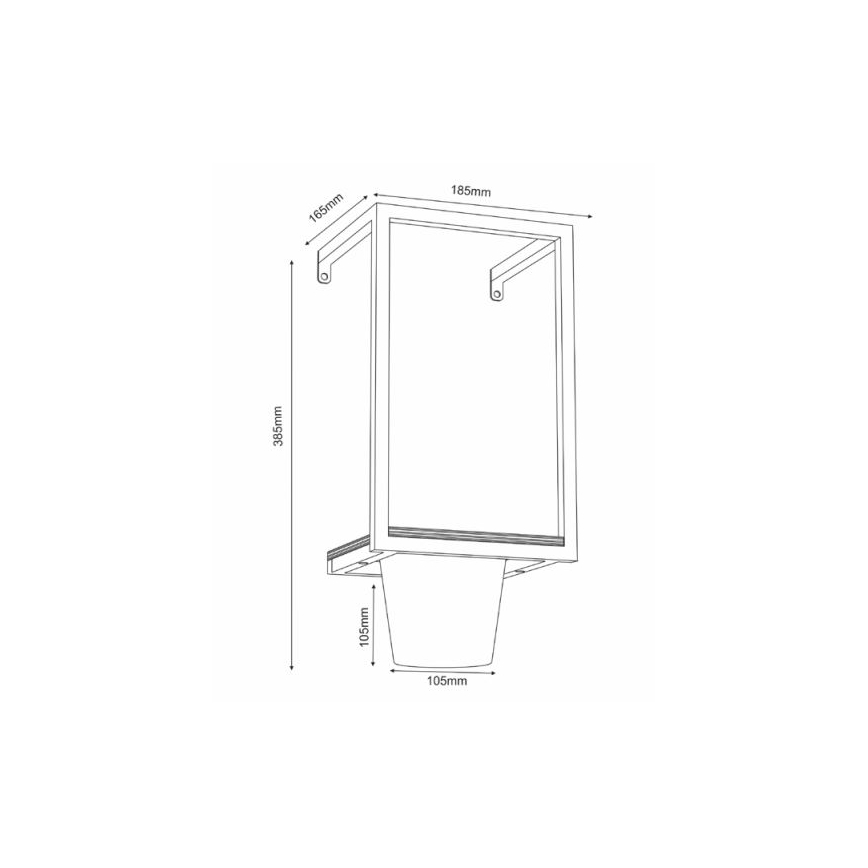 Macetero de pared 38x18 cm negro