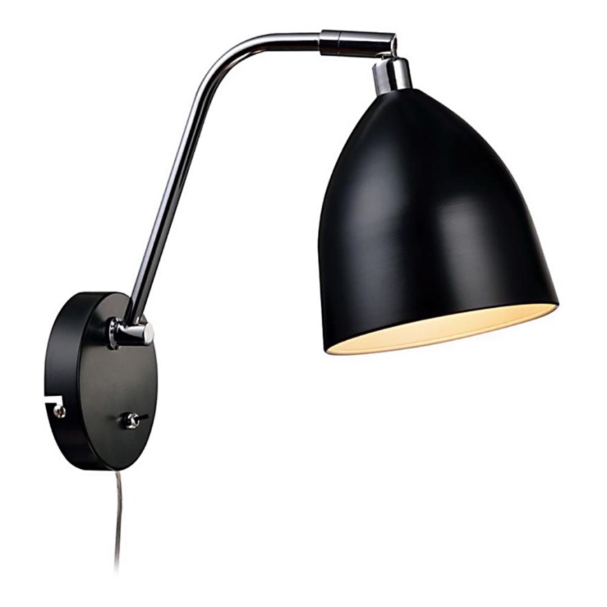 Markslöjd 105027 - Aplique HAMINA 1xE27/40W/230V negro