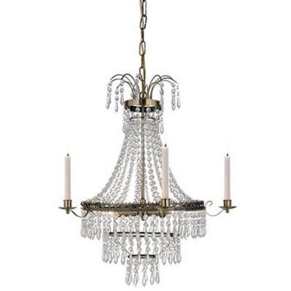 Markslöjd 105157 - Lámpara de araña de luces de cristal con cadena MARIELUND 3xE14/40W/230V cobre