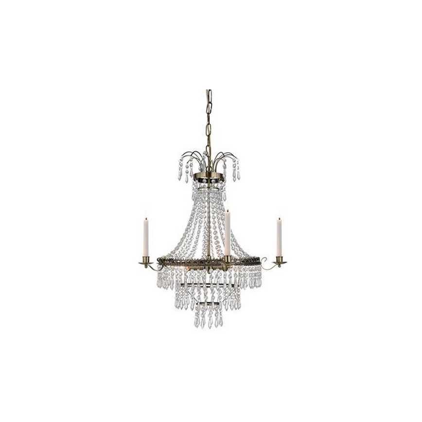 Markslöjd 105157 - Lámpara de araña de luces de cristal con cadena MARIELUND 3xE14/40W/230V cobre