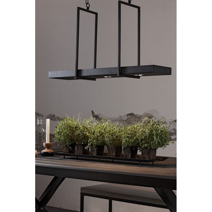 Marpzlöjd 105780 - Lámpara araña LED regulable con cadena TRAY 3xLED/3W/230V negro