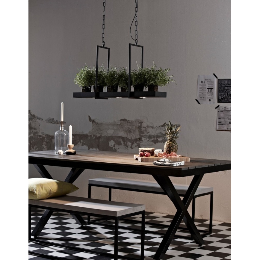 Marpzlöjd 105780 - Lámpara araña LED regulable con cadena TRAY 3xLED/3W/230V negro