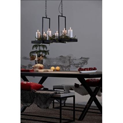 Marpzlöjd 105780 - Lámpara araña LED regulable con cadena TRAY 3xLED/3W/230V negro