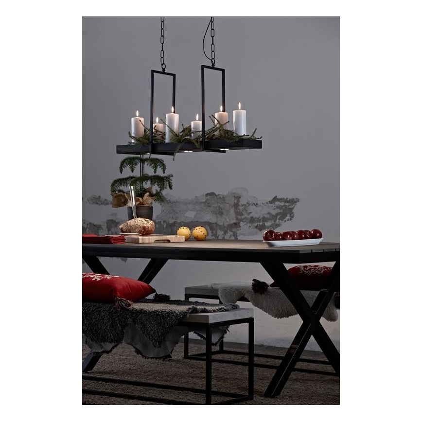 Marpzlöjd 105780 - Lámpara araña LED regulable con cadena TRAY 3xLED/3W/230V negro