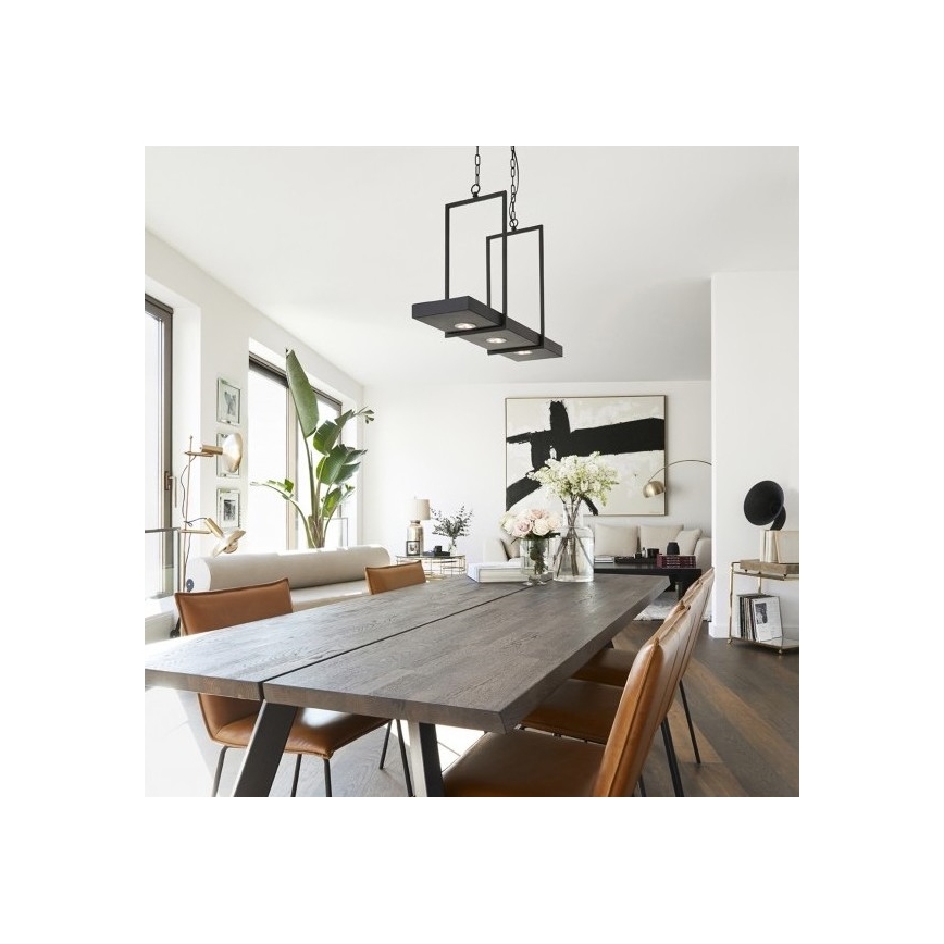 Marpzlöjd 105780 - Lámpara araña LED regulable con cadena TRAY 3xLED/3W/230V negro