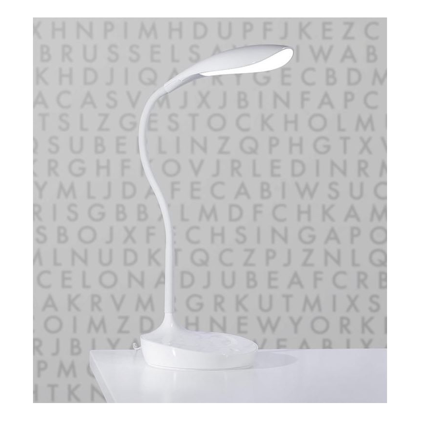 Markslöjd 106093 - LED Lámpara de mesa regulable con USB SWAN LED/4,6W/230V