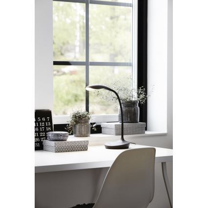 Markslöjd 106094 - LED Lámpara de mesa regulable con USB SWAN LED/4,6W/230V