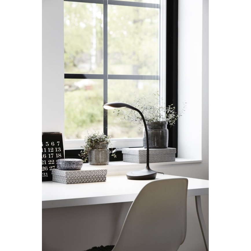Markslöjd 106094 - LED Lámpara de mesa regulable con USB SWAN LED/4,6W/230V