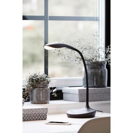 Markslöjd 106094 - LED Lámpara de mesa regulable con USB SWAN LED/4,6W/230V