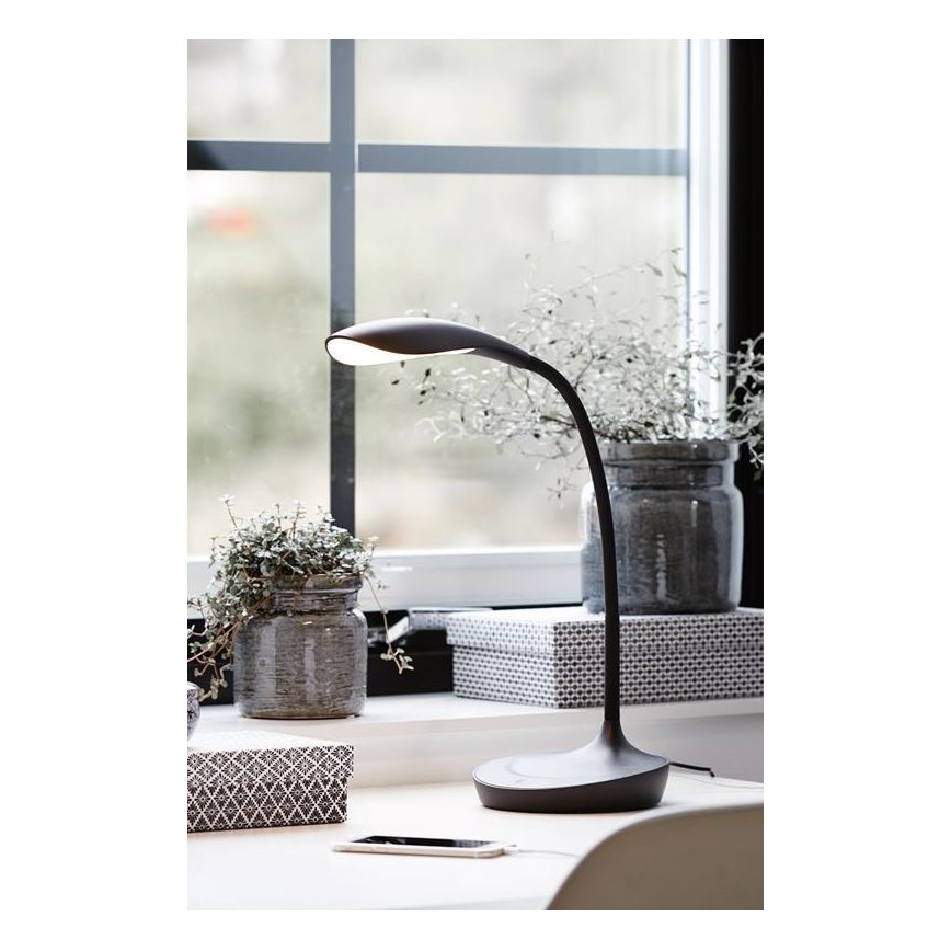 Markslöjd 106094 - LED Lámpara de mesa regulable con USB SWAN LED/4,6W/230V