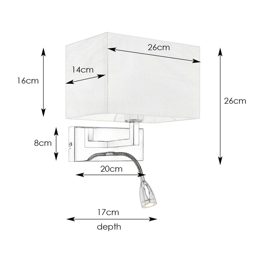 Markslöjd 106308 - Aplique LED SAVOY LED/3W+E27/60W/230V