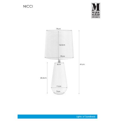 Markslöjd 106624 - Lámpara de mesa NICCI 1xE14/40W/230V