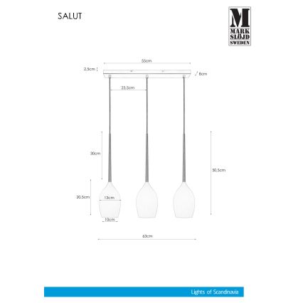 Markslöjd 106808 - Lámpara suspendida con alambre SALUTE 3xE14/40W/230V