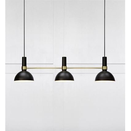 Markslöjd 106971 - Lámpara colgante LARRY 3xE27/60W/230V negro/dorado