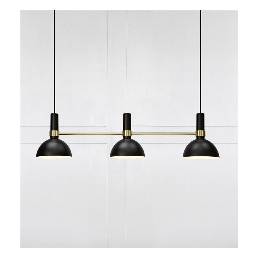 Markslöjd 106971 - Lámpara colgante LARRY 3xE27/60W/230V negro/dorado