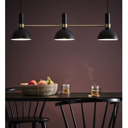 Markslöjd 106971 - Lámpara colgante LARRY 3xE27/60W/230V negro/dorado