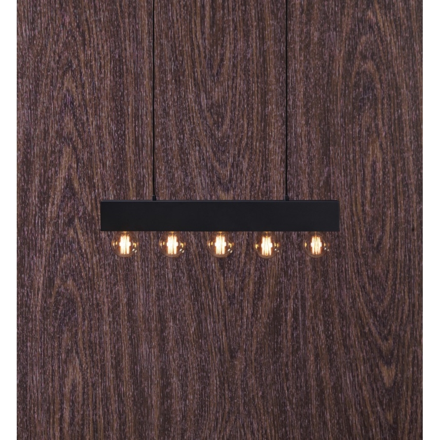 Marpzlöjd 107037 - Lámpara suspendida con alambre COUTURE 5xE27/40W/230V negro