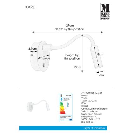 Markslöjd 107324 - Aplique LED KARLI LED/6W/230V
