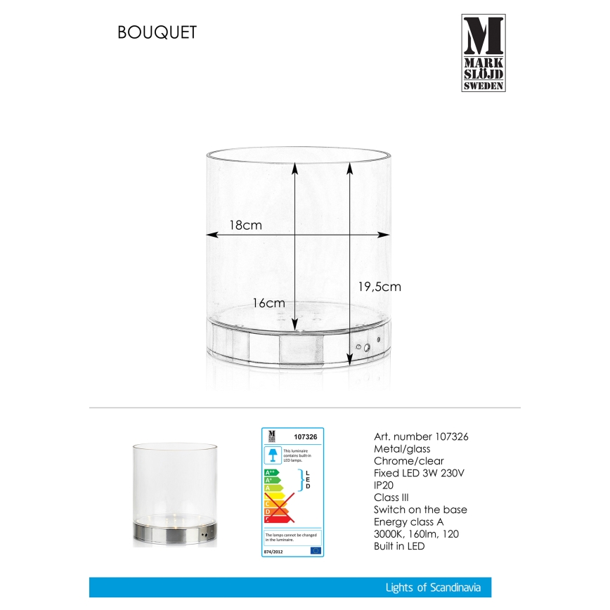 Markslöjd 107326 - LED Lámpara de mesa BOUQUET LED/3W/230V