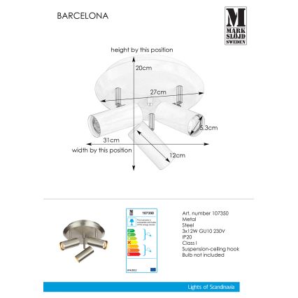 Markslöjd 107350 - Foco BARCELONA 3xGU10/12W/230V