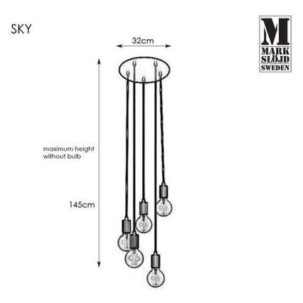 Markslöjd 107467 - Lámpara colgante SKY 5xE27/60W/230V