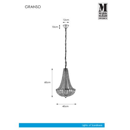 Markslöjd 107551 - Lámpara colgante de cristal para el baño 3xG9/20W/230 IP44