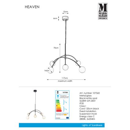 Markslöjd 107560 - Lámpara colgante HEAVEN 5xG9/28W/230V