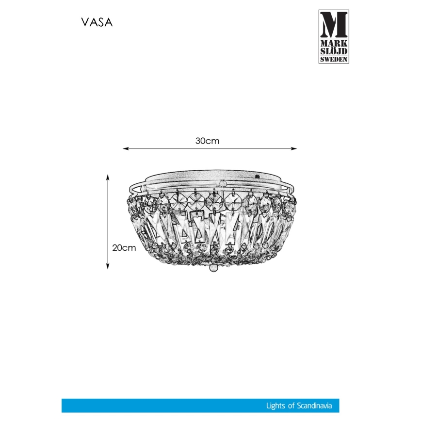 Markslöjd 107587 - Plafón VASA 3xE14/40W/230V