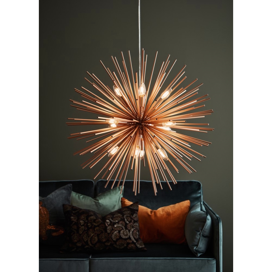 Markslöjd 107752 - Lámpara colgante SOLEIL 12xE14/20W/260V Oro rosa