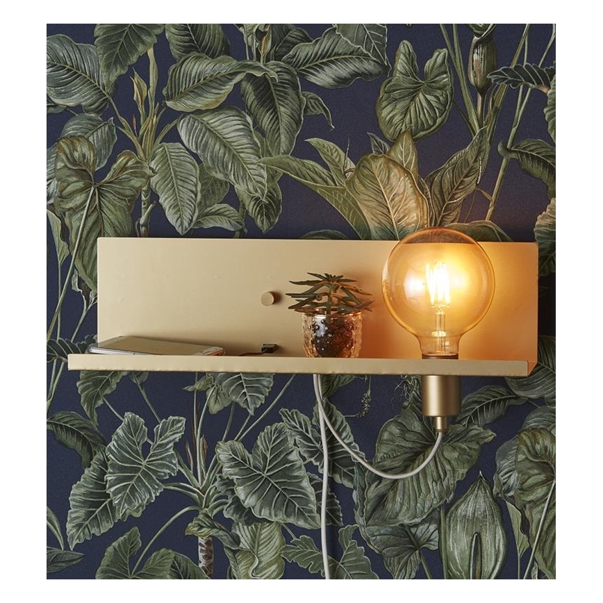 Markslöjd 107791 - Aplique regulable con USB MULTI 1xE27/60W/230V