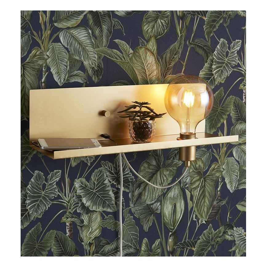 Markslöjd 107791 - Aplique regulable con USB MULTI 1xE27/60W/230V