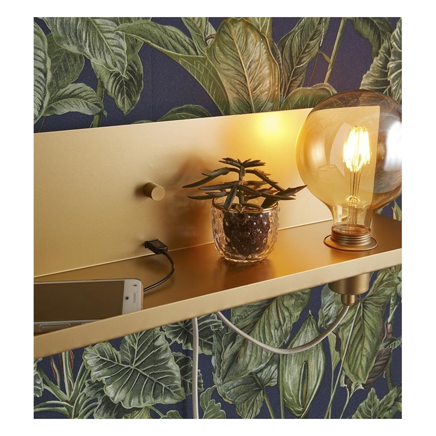 Markslöjd 107791 - Aplique regulable con USB MULTI 1xE27/60W/230V