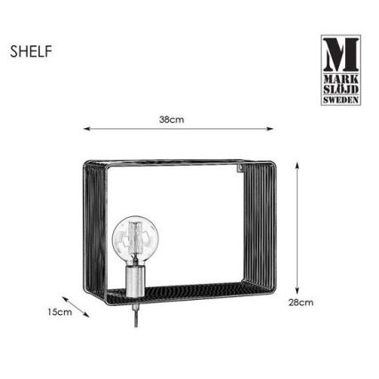 Markslöjd 107815 - Aplique SHELF 1xE27/60W/230V