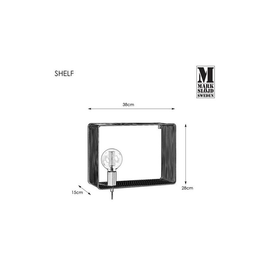 Markslöjd 107815 - Aplique SHELF 1xE27/60W/230V