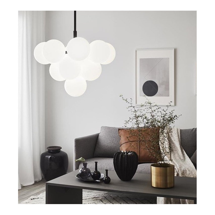Markslöjd 107911 - Lámpara colgante con varilla MERLOT 13xG9/20W/230V Ø 56 cm blanco/negro